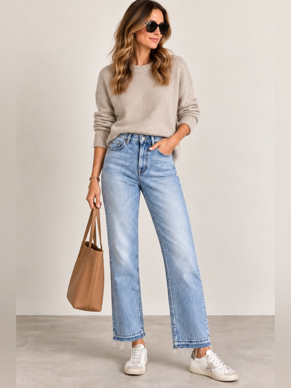 Zara High Rise Straight Leg Jeans Light Wash Frayed Hem Size 4